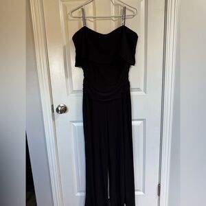 R & M Richards Black Strapless Jumpsuit